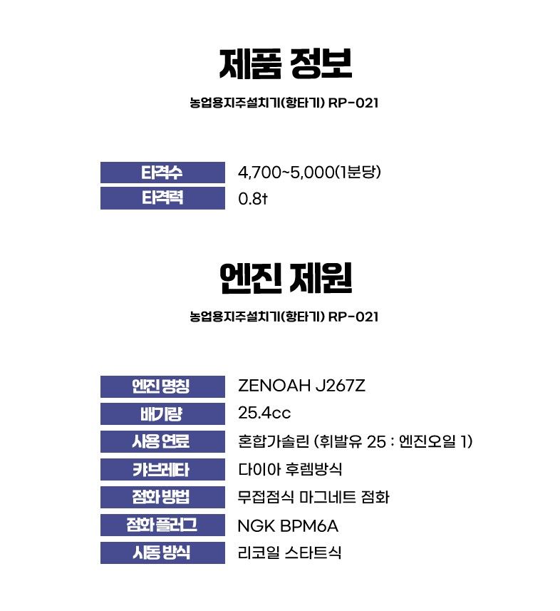 로빈(일본) 지주목설치기(항타기) RP-021MS, RP-021M, RP-021L 사진10