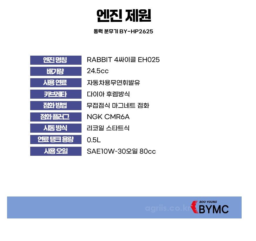 booyoung 동력분무기 BY-HP2625 사진8