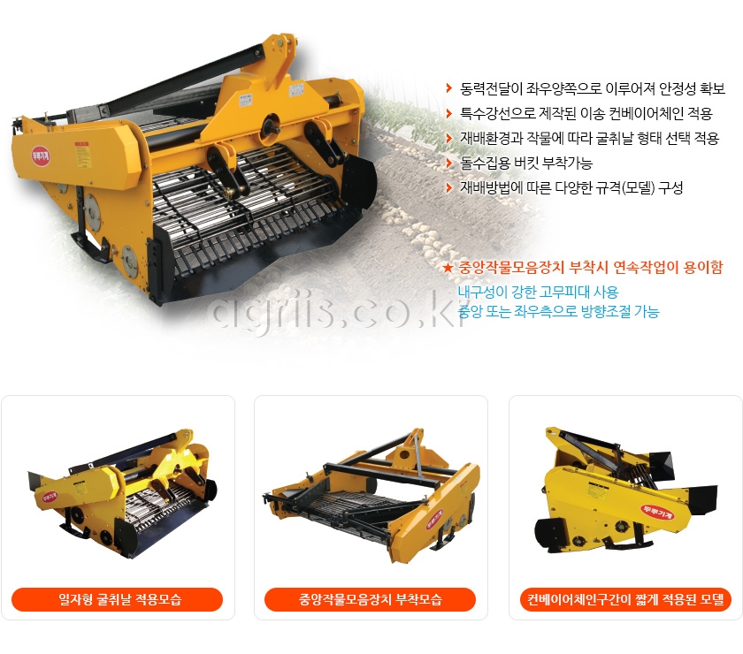 두루기계(한국) 마늘.감자 겸용수확기 A모델(DR-1300A) 사진2